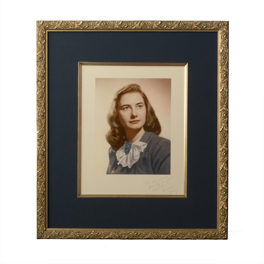 champagne frame portrait